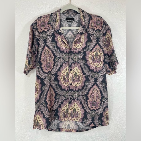 Isabel Marant Iggy Print Short Sleeve Button Up Shirt Oversized Women’s XS - Picture 14 of 14